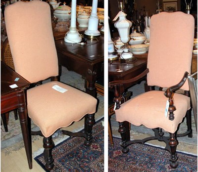 Lot 328 - Two William and Mary Style Upholstered Walnut...