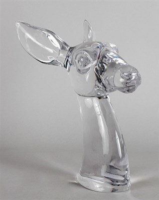 Lot 2661 - Sevres Colorless Glass Bust of a Deer Height...
