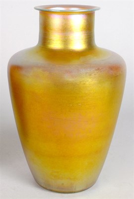 Lot 2699 - Tiffany Gold Favrile Glass Vase Of tapered...