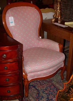 Lot 521 - Upholstered Walnut Parlor Chair