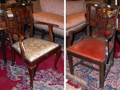 Lot 497 - Two Georgian Style Mahogany Armchairs