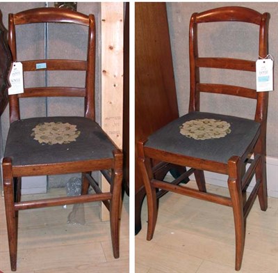 Lot 453 - Pair of Needlepoint Upholstered Fruitwood Side...