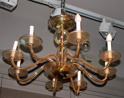 Lot 469 - Venetian Style Glass Eight-Light Chandelier