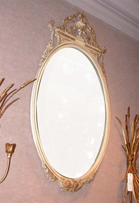 Lot 530 - Neoclassical Style Oval Painted Mirror Height...
