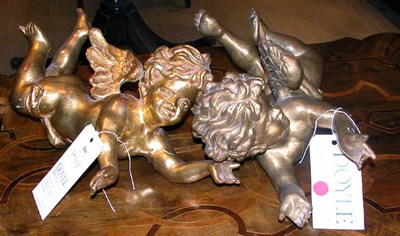 Lot 269 - Pair of Gilt Cherubs Height 15 inches.