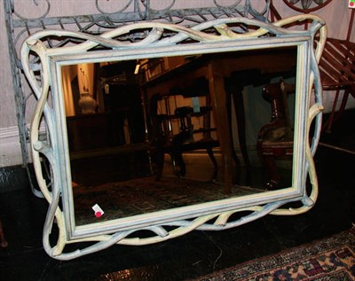 Lot 1140 - Painted Wood Mirror Height 40 1/2 inches,...