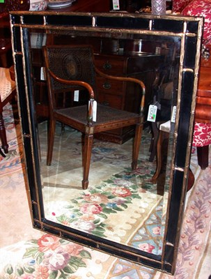 Lot 1172 - Gilt Decorated Black Lacquered Mirror Height...