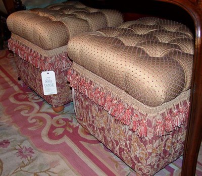 Lot 545 - Pair of Upholstered Stools Height 16 inches,...