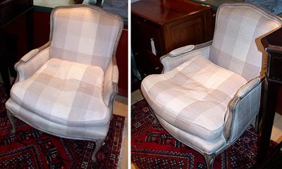 Lot 1681 - Pair of Louis XV Style Painted Bergeres