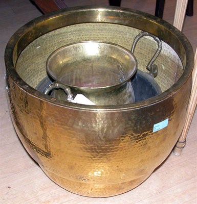 Lot 230 - Three Brass Vessels Including one with two...