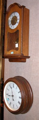 Lot 266 - Two Wood Case Clocks Including a dial clock...