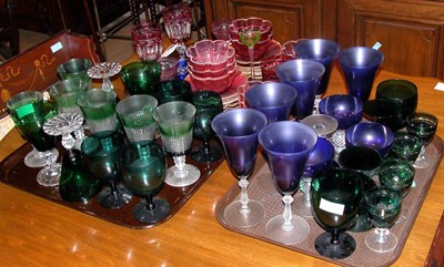 Lot 215 - Miscellaneous Group of Colored Glass Tableware...