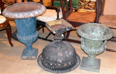 Lot 144 - Three Painted Metal Garden Urns