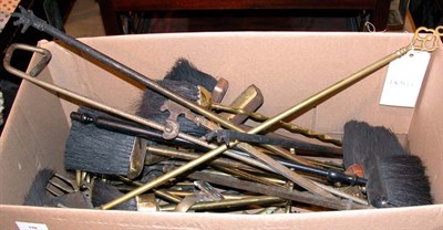 Lot 150 - Miscellaneous Group of Brass and Iron Fire Tools