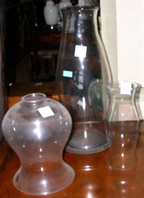 Lot 184 - Three Clear Glass Hurricane Shades