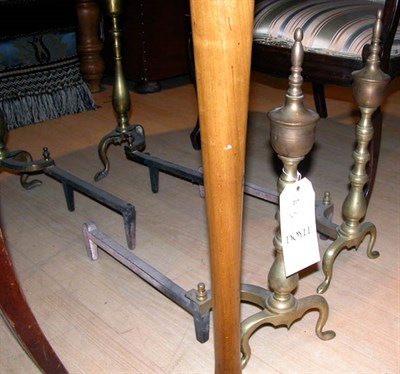 Lot 217 - Two Pairs of Georgian Style Brass Andirons