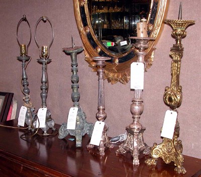 Lot 295 - Six Pricket Sticks Including two converted to...