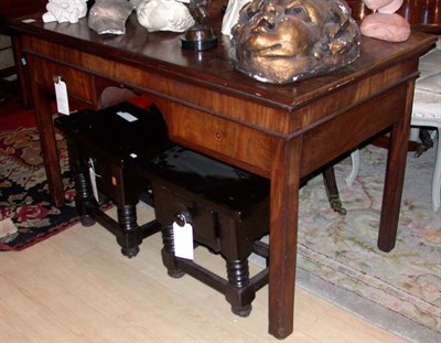 Lot 310 - Continental Style Mahogany Two-Drawer Desk...
