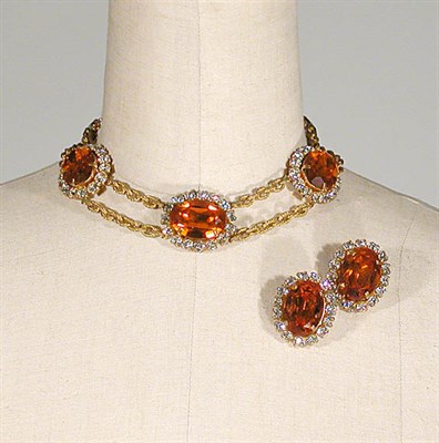 Lot 396 - Roger Jean-Pierre Rhinestone Choker and...