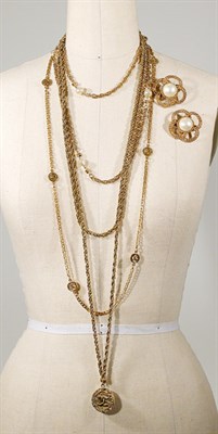 Lot 423 - Group of Chanel Sautoirs and Earclips French...