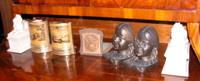 Lot 330 - Four Pairs of Bookends Including a cultured...