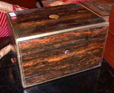 Lot 1600 - Victorian Brass Bound Calamander Toilet Box By...