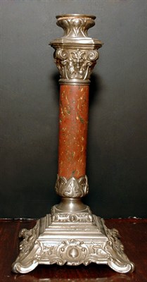 Lot 397 - Neoclassical Style Silvered Metal and Marble...