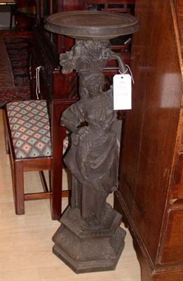 Lot 1539 - Metal Pedestal with Female Figure Emblematic...
