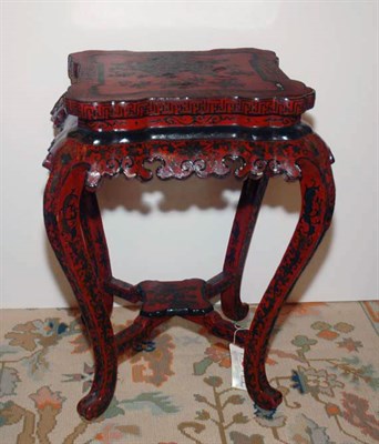 Lot 3403 - Cinnabar Red Lacquered Side Table Height 29...