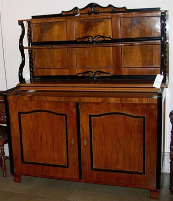 Lot 3617 - Victorian Walnut and Ebonized Two-Part Cabinet...