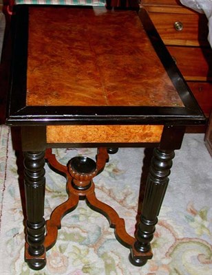Lot 1274 - Flemish Burl-Walnut and Ebonized Side Table...