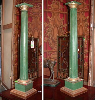 Lot 1684 - Pair of Green Painted and Parcel-Gilt...