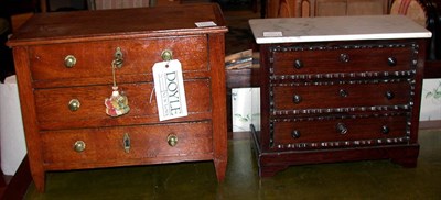 Lot 1351 - Two Miniature Chests of Drawers Including one...