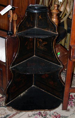 Lot 360 - Chinoiserie Decorated Black Lacquered Hanging...