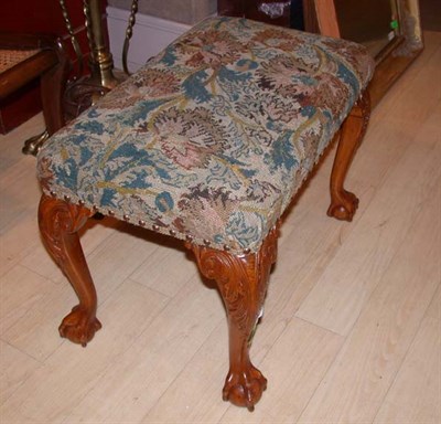 Lot 1572 - Georgian Style Carved Stool with Needlework...