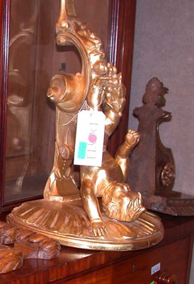 Lot 1270 - Gilt-Wood Bracket with Putti; Together with a...