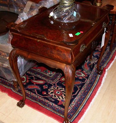 Lot 1278 - Queen Anne Style Burl-Walnut Tray Top Table...