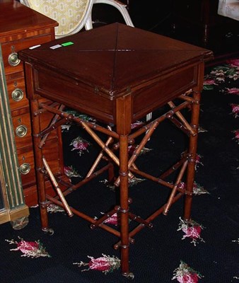 Lot 1199 - Victorian Faux Bamboo Mahogany Handkerchief...