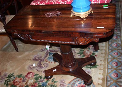 Lot 1619 - William IV Rosewood Fold-Over Games Table...