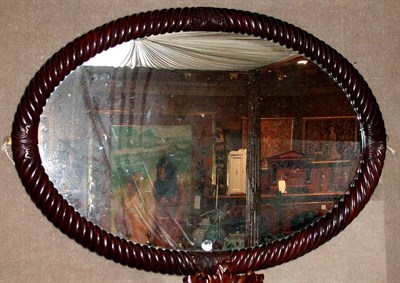 Lot 1155 - Victorian Mahogany Oval Mirror Height 39...