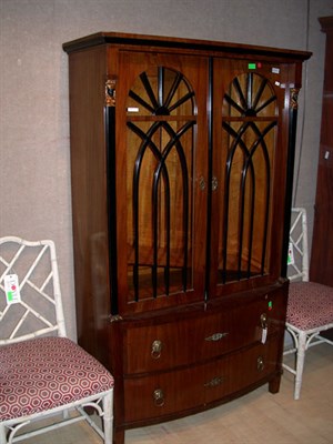 Lot 1233 - Empire Style Ebonized and Mahogany Bookcase...