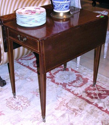 Lot 669 - Georgian Style Inlaid Mahogany Pembroke Table...