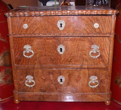 Lot 1251 - Biedermeier Black Walnut Miniature Commode