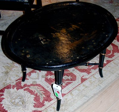 Lot 679 - Black Lacquered Tray Table Height 17 1/4...