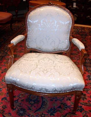 Lot 1455 - Transitional Louis XV/XVI Beechwood Fauteuil...