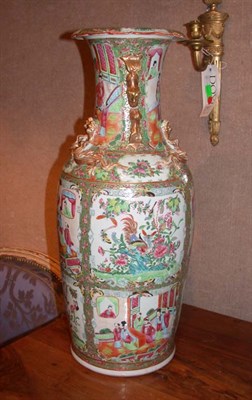 Lot 1612 - Pair of Rose Medallion Porcelain Urns with...