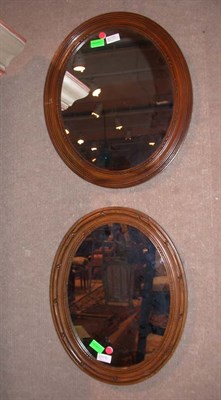 Lot 1293 - Two Mahogany Frame Oval Mirrors