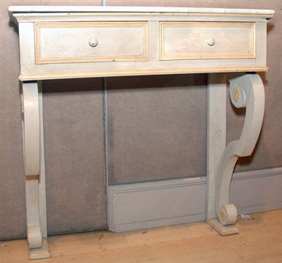 Lot 3486 - Marble Top White Painted Console Height 35...