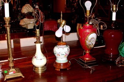 Lot 1375 - Group of Five Miscellaneous Lamps Comprising...