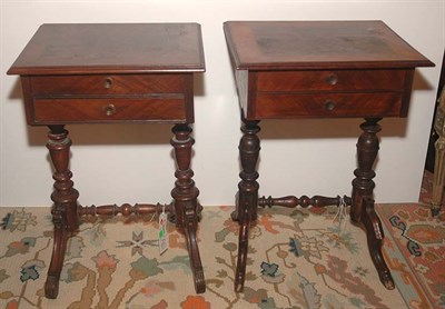 Lot 3243 - Two Victorian Mahogany and Burl-Walnut Sewing...